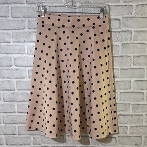 Faith and Joy Chic Polka Dot A-Line Skirt in pink and Black, medium